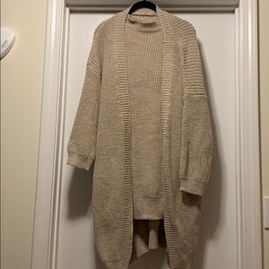 Beige sweater dress and cardigan sz XS